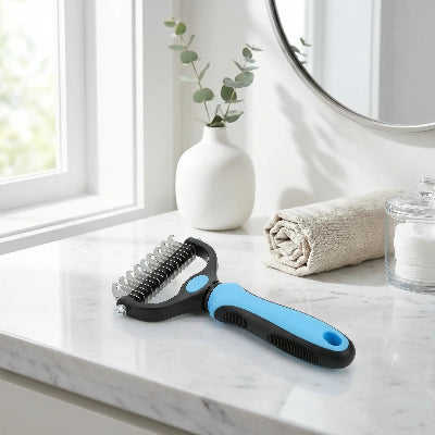 Brosse chien Brush bleu table chien