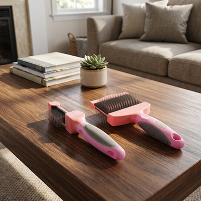 Brosse chien DeadHairRemoval rose petit large chien