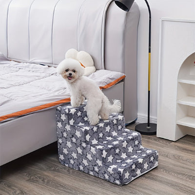 Escalier pour chien JointComfort bleu monté blanc chien