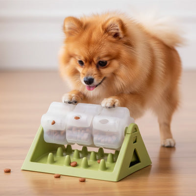 Jouet pour chien RobustInteractive vert, debout brun chien