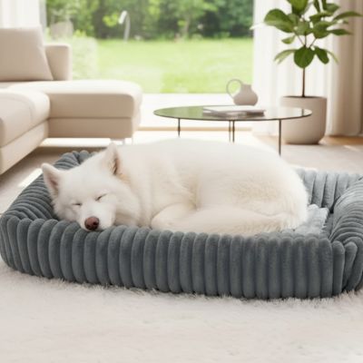 Panier chien ComfortableAndCozy gris blanc chien