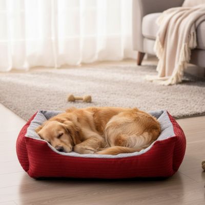 Panier chien VeryComfortable rouge brun coucher chien