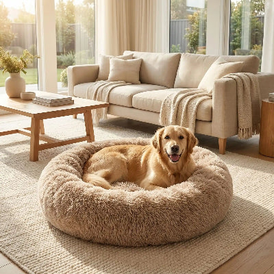 Panier pour chien ConfortDurable beige brun coucher chien