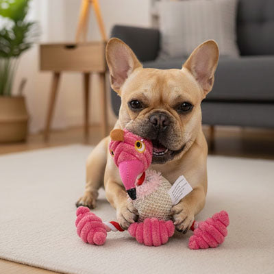 Peluche chien SweetMagnificent rose brun coucher chien