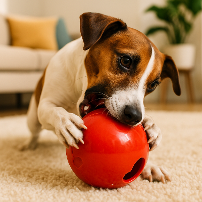 Balle pour chien ChewyChewer rouge, brun, noir chien