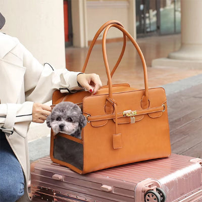 Chien sac de transport petscar gris, brun chien