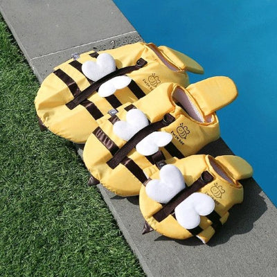 Gilet de sauvetage chien buzzsafe jaune trois grandeurs chien