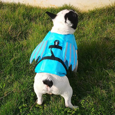 Gilet de sauvetage pour chien life chien blanc, bleu