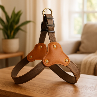 Harnais chien DogCar brun table chien