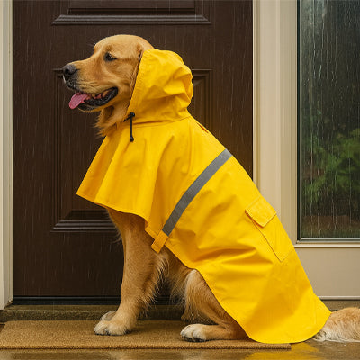 Imperméable pour chien resis jaune assis brun chien