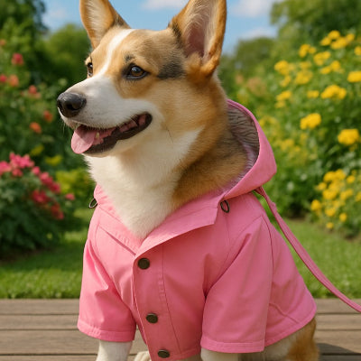 Manteau chien DogCoat assis rose brun chien