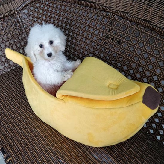 niche-chien-interieur-doghouse-chien-banane-blanc