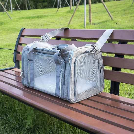 sac-de-transport-pour-chien-backpack-gris-table-chien