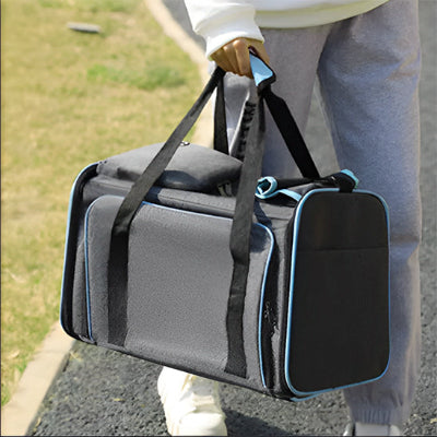 Sac de transport pour chien cardog main bleu chien