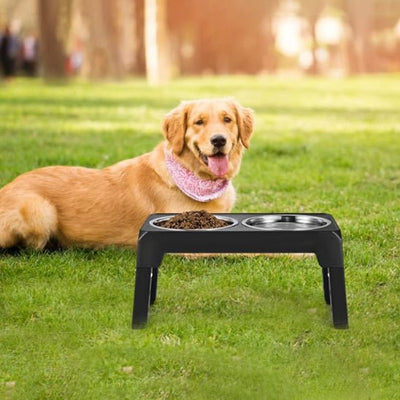 Support gamelle chien bowlsupport brun, noir chien