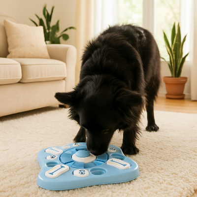 Tapis de fouille matsearch bleu, noir, chien