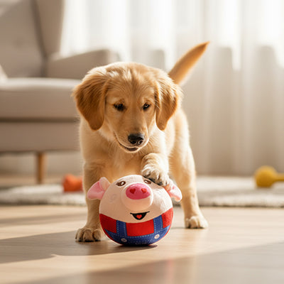 Balle pour chien ExtremelyDurable porc rouge de nata brun chien