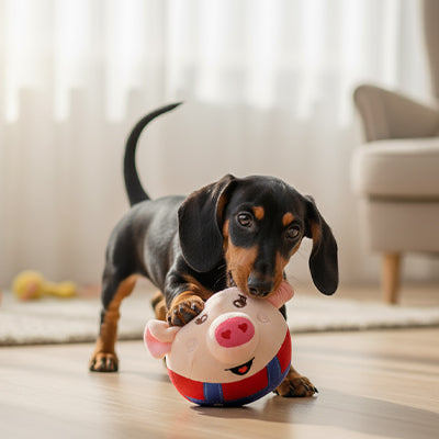 Balle pour chien ExtremelyDurable porc rouge de nata noir chien