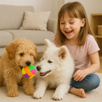 Balle pour chien HigherResista multicolore blanc brun chien