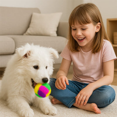 Balle pour chien HigherResista multicolore blanc salon chien