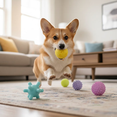 Balle pour chien UltraDurable aléatoire brun courir chien