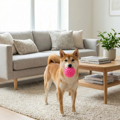 Balle pour chien UltraDurable rouge brun chien