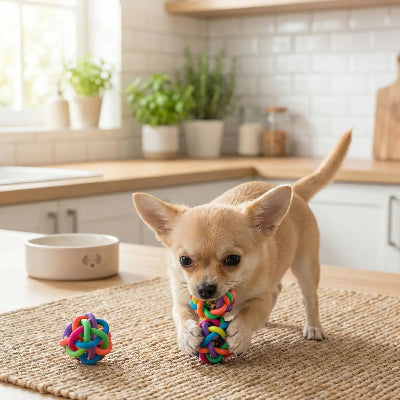 Balle pour chien UltraRebond cloche brun cuisine chien