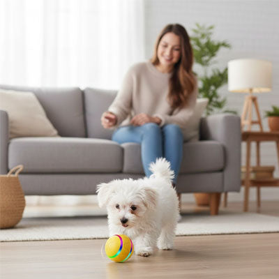 Balle pour chien UltraResistan jaune blanc chien