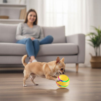 Balle pour chien UltraResistan jaune brun chien