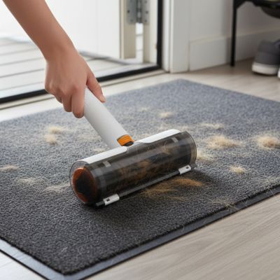 Brosse anti poil BrushReusableThe blanc tapis dehors chien