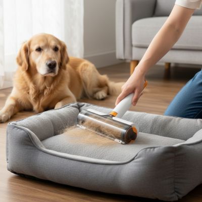 Brosse anti poil BrushReusableThe blanc tapis femme chien