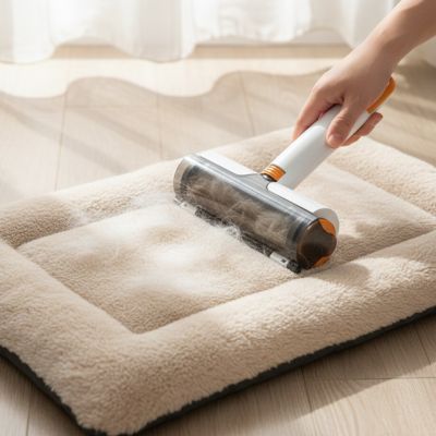 Brosse anti poil BrushReusableThe blanc tapis salon chien
