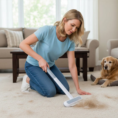 Brosse anti poil NonShedding blanc salon chien