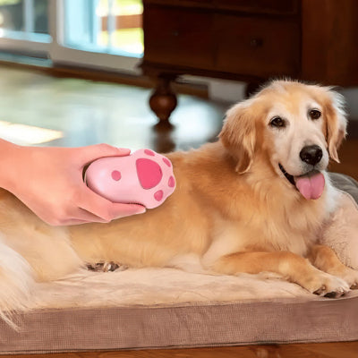 Brosse chien AntiNoeudsErgonomique rose brun chien