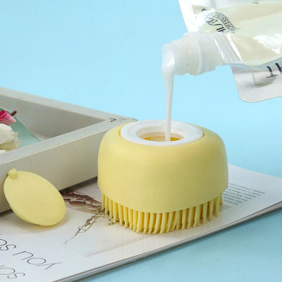 Brosse chien CleanToutou jaune lavabo chien