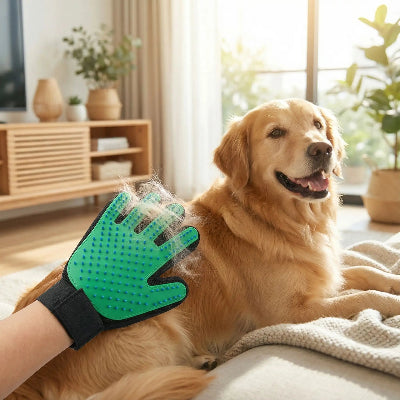 Brosse chien Dog gant vert chien