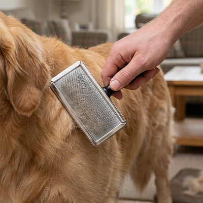 Brosse chien ProfessionalGrooming noir debout brun chien