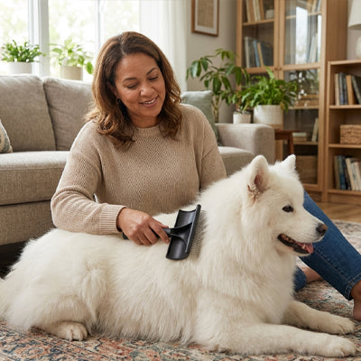 Brosse pour chien DemelDouceur noir blanc chien