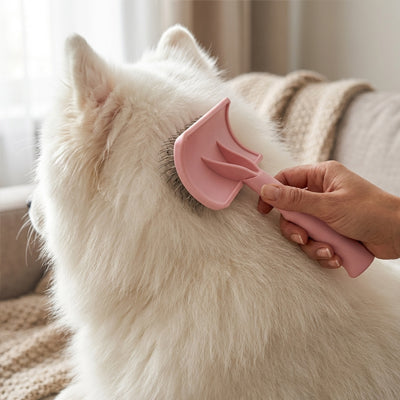 Brosse pour chien DemelDouceur rose blanc chien