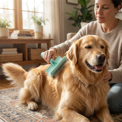 Brosse pour chien DemelDouceur vert brun chien