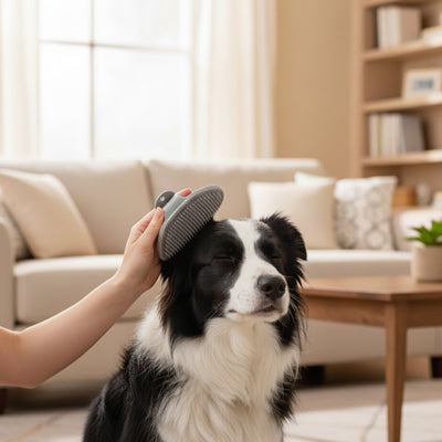 Brosse pour chien FromMelPoils gris noir blanc chien