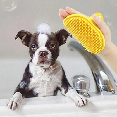 Brosse pour chien GentleDetangler jaune lavabo chien