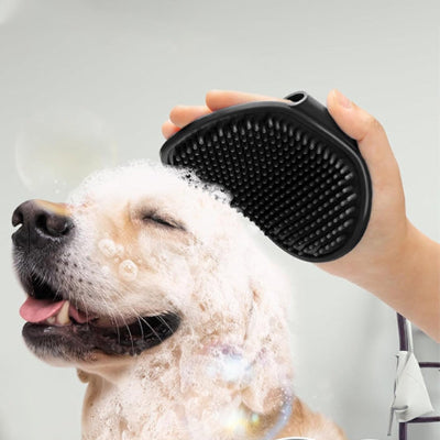 Brosse pour chien GentleDetangler noir assis beige chien