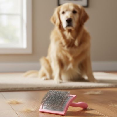 Brosse pour chien ProfessionalGroom rose assis brun chien