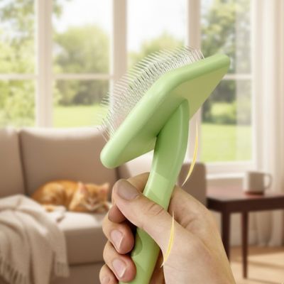 Brosse pour chien ShineAndDetangling vert, main salon chien
