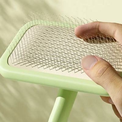 Brosse pour chien ShineAndDetangling verte, main chien