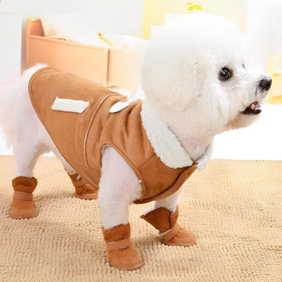Chaussure chien ShoesAndDogs blanc brun chien