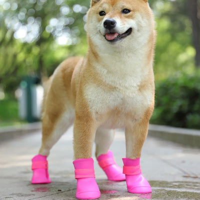 Chaussures pour chien ShoesFor rose brun chien