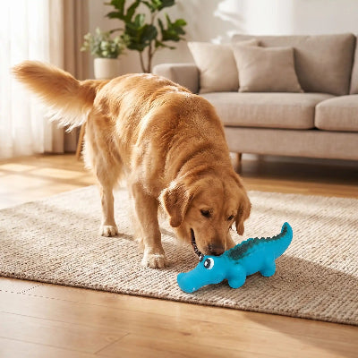 Chien jouet interactif InteractiveToyDog bleu brun chien