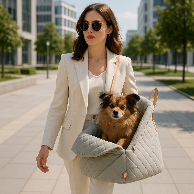 Chien sac de transport RierPets brun ouvert, gris chien
